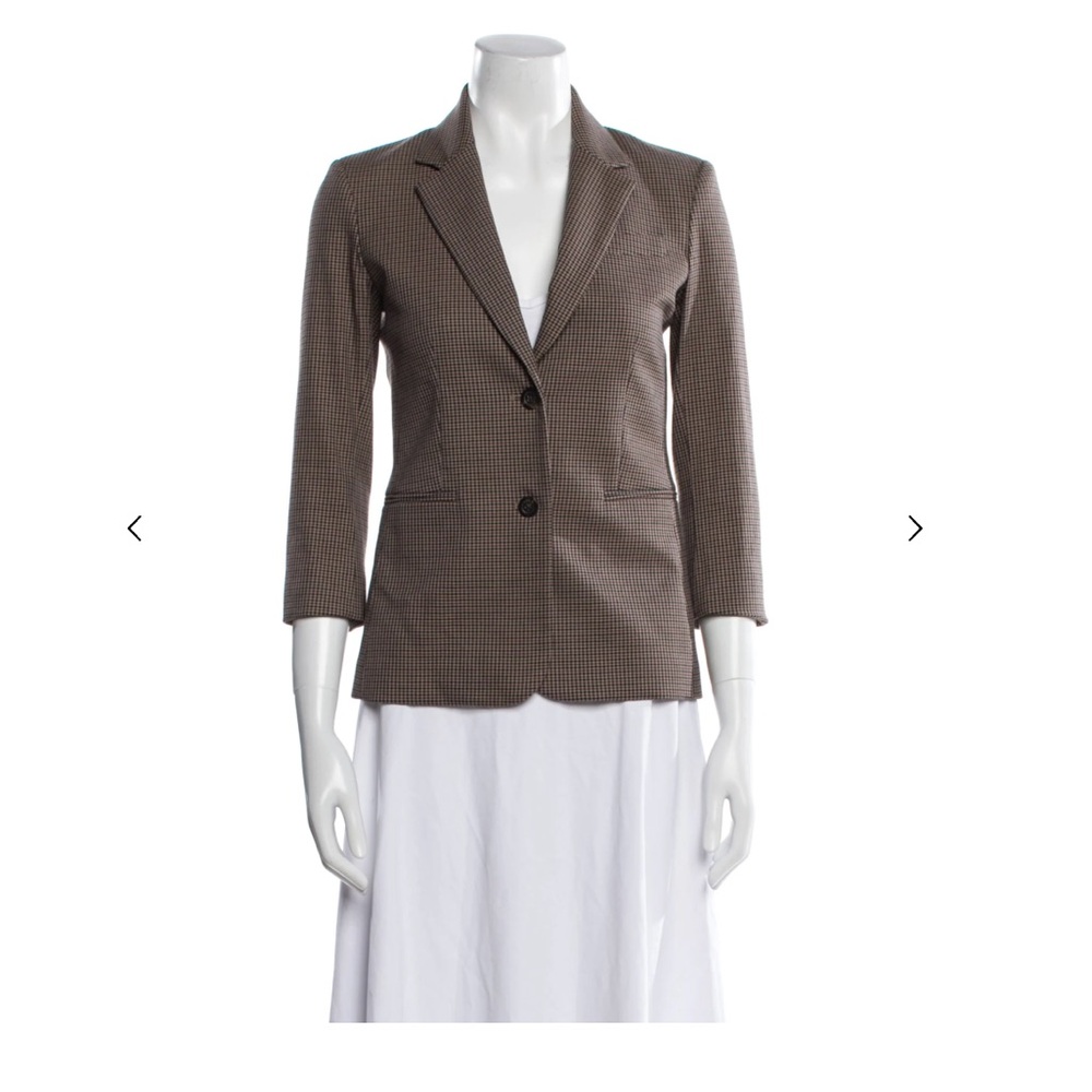 The Row Brown Plaid Print Blazer size 4